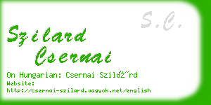 szilard csernai business card